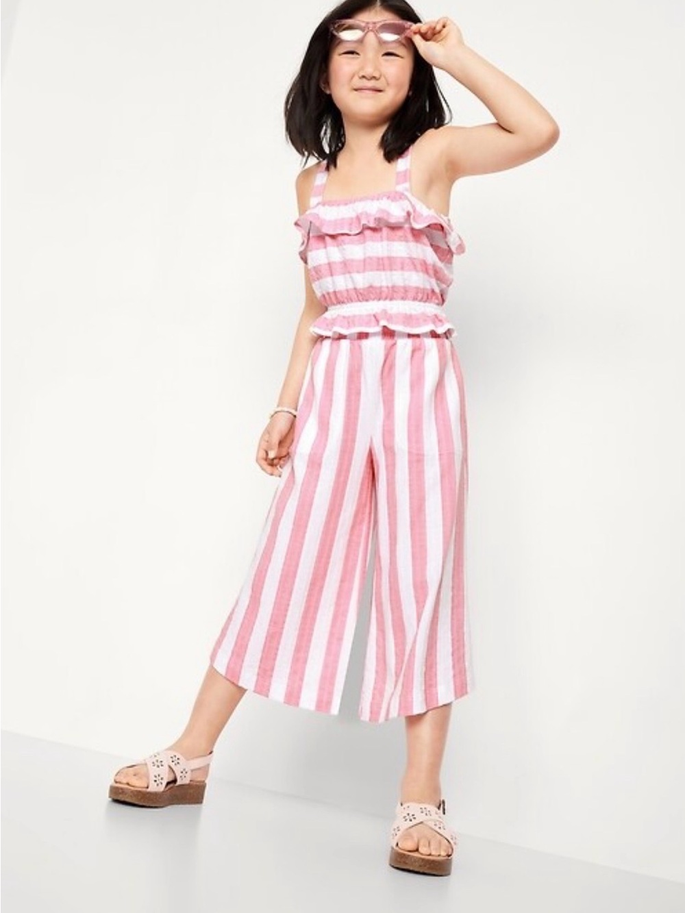 Old Navy Pink & White Striped Pants
